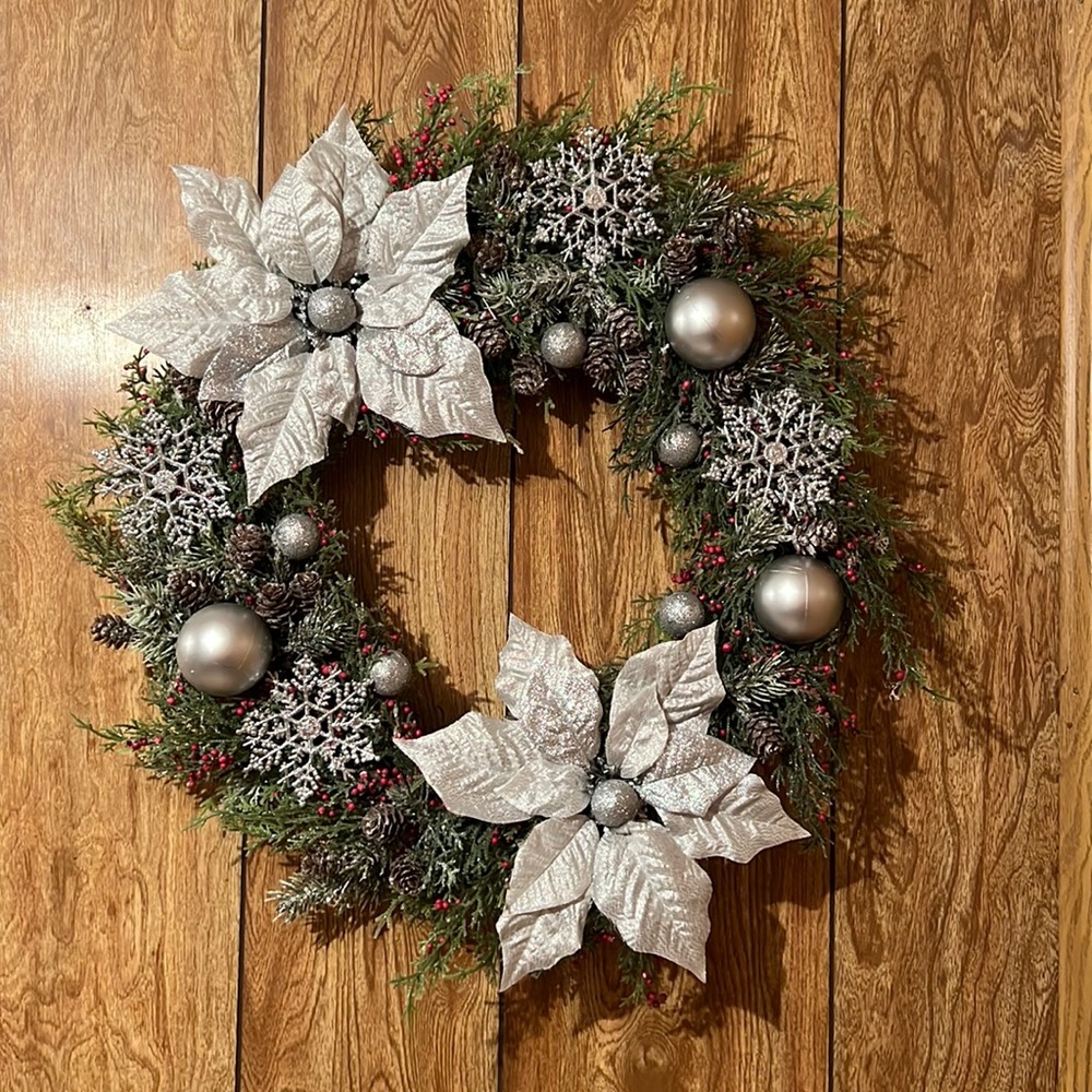 Custom made Christmas wreath that will bring festive joy to any home.